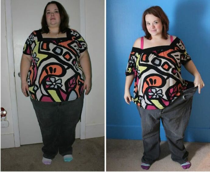 před a po sledování pohankové dietní fotografie 1