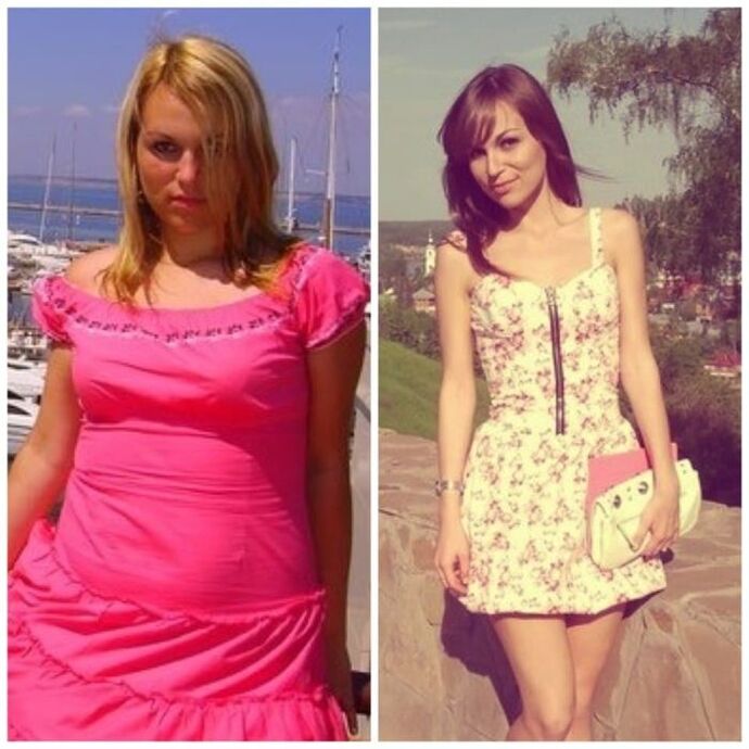 před a po sledování pohankové dietní fotografie 2